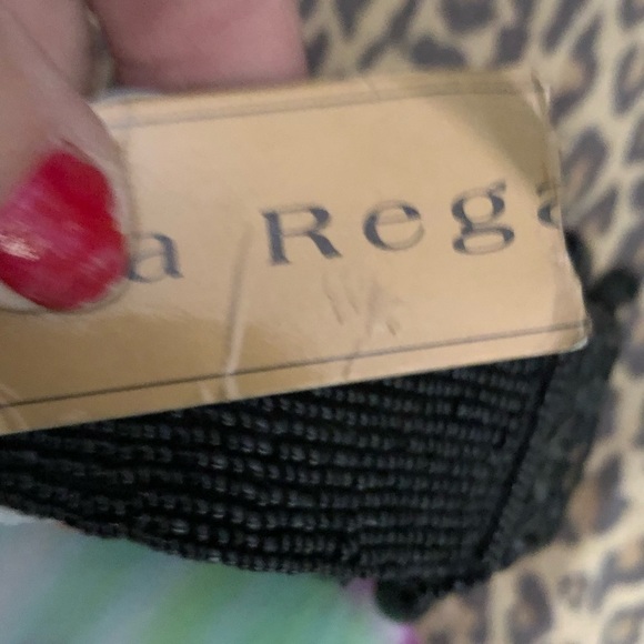 LA REGALE Black Formal tear drop Beaded Sequin mini bag Clutch NWT - Picture 5 of 13